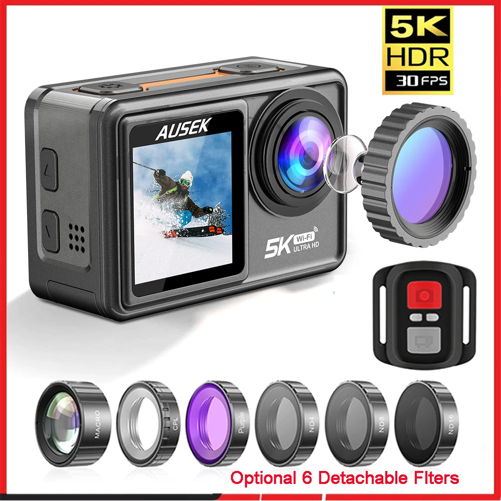 Webcam 4K - Экшн-камера AUSEK M81TR 5K 4K60FPS 50MP