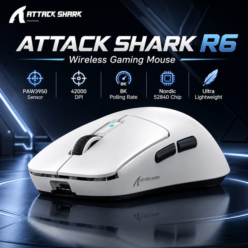 Pc Gaming X3D - Беспроводная игровая мышь ATTACK SHARK R6