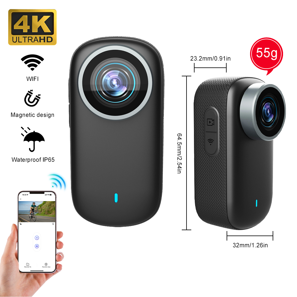 Webcam 4K - Wi-Fi 4K Мини-камера для большого пальца