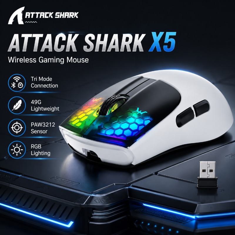 Pc Gaming X3D - Беспроводная игровая мышь ATTACK SHARK X5,