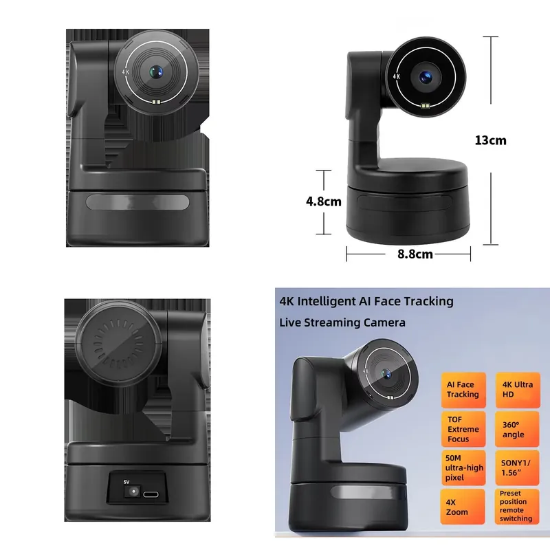 Webcam 4K - Миниатюрная 4K PTZ-веб-камера для ПК, с