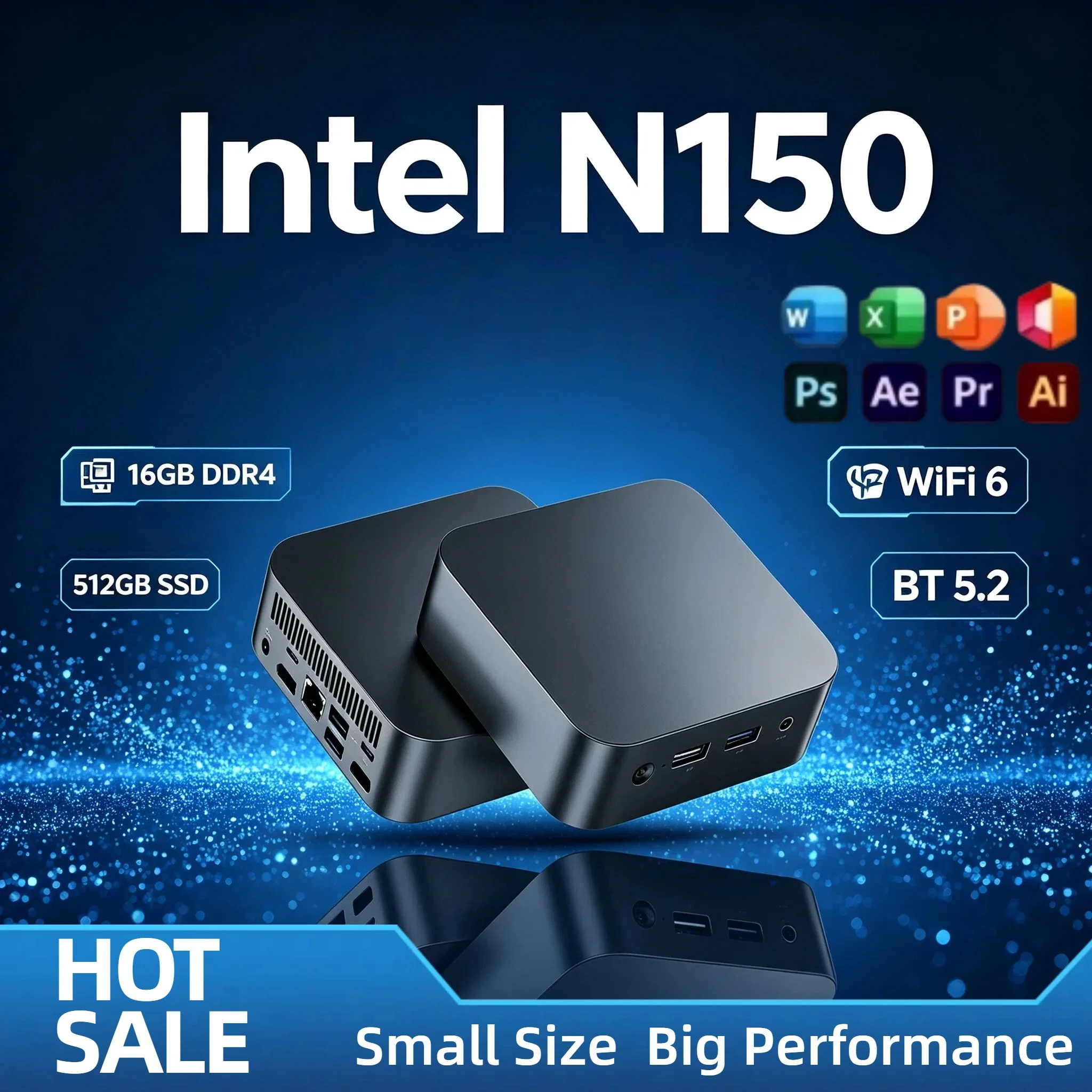 Pc Gaming Dell - Мини-ПК 2026 Intel N150, 4 ядра,