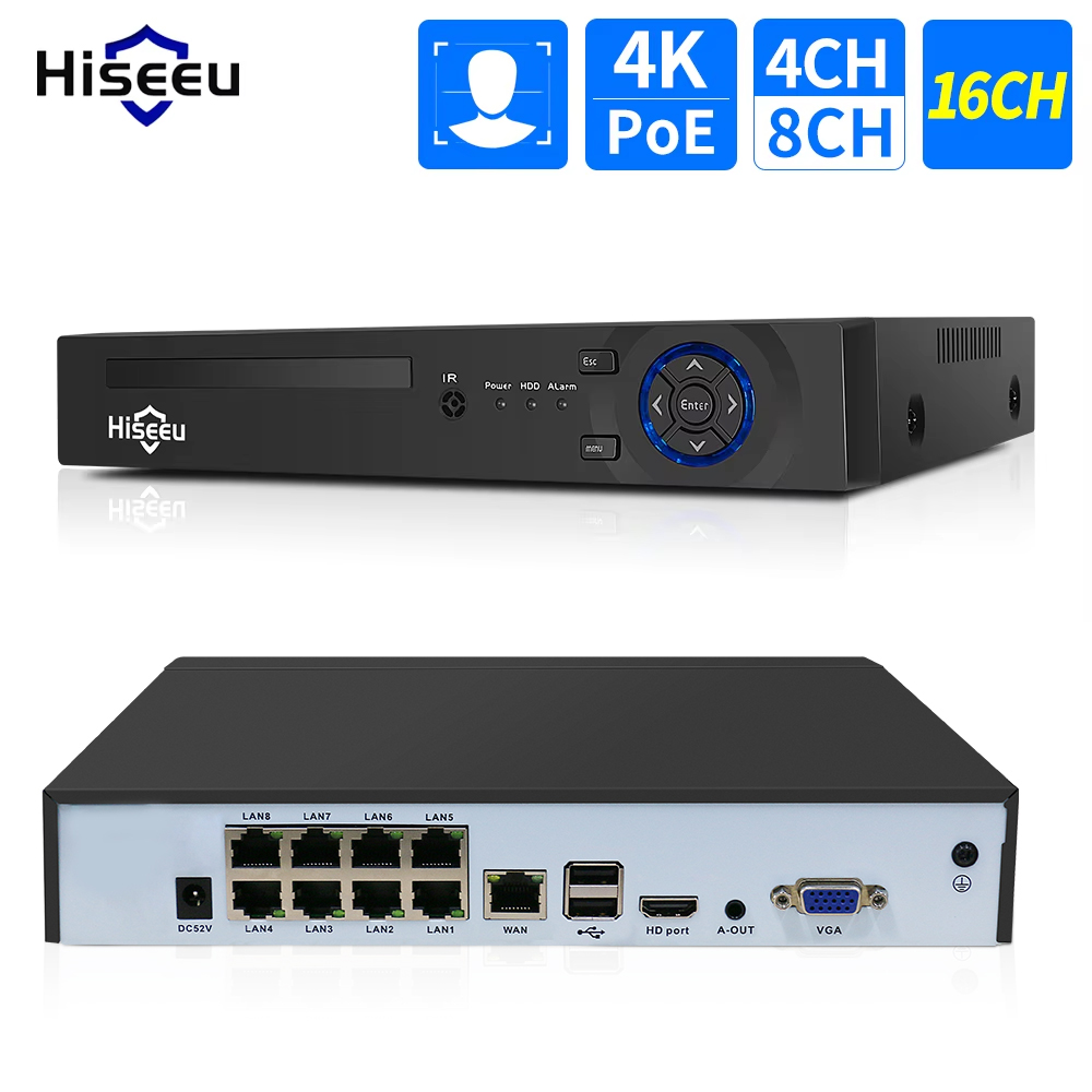 Hiseeu 4CH 10CH 16CH 4K 8MP 5M – обзор и цена Webcam 4K
