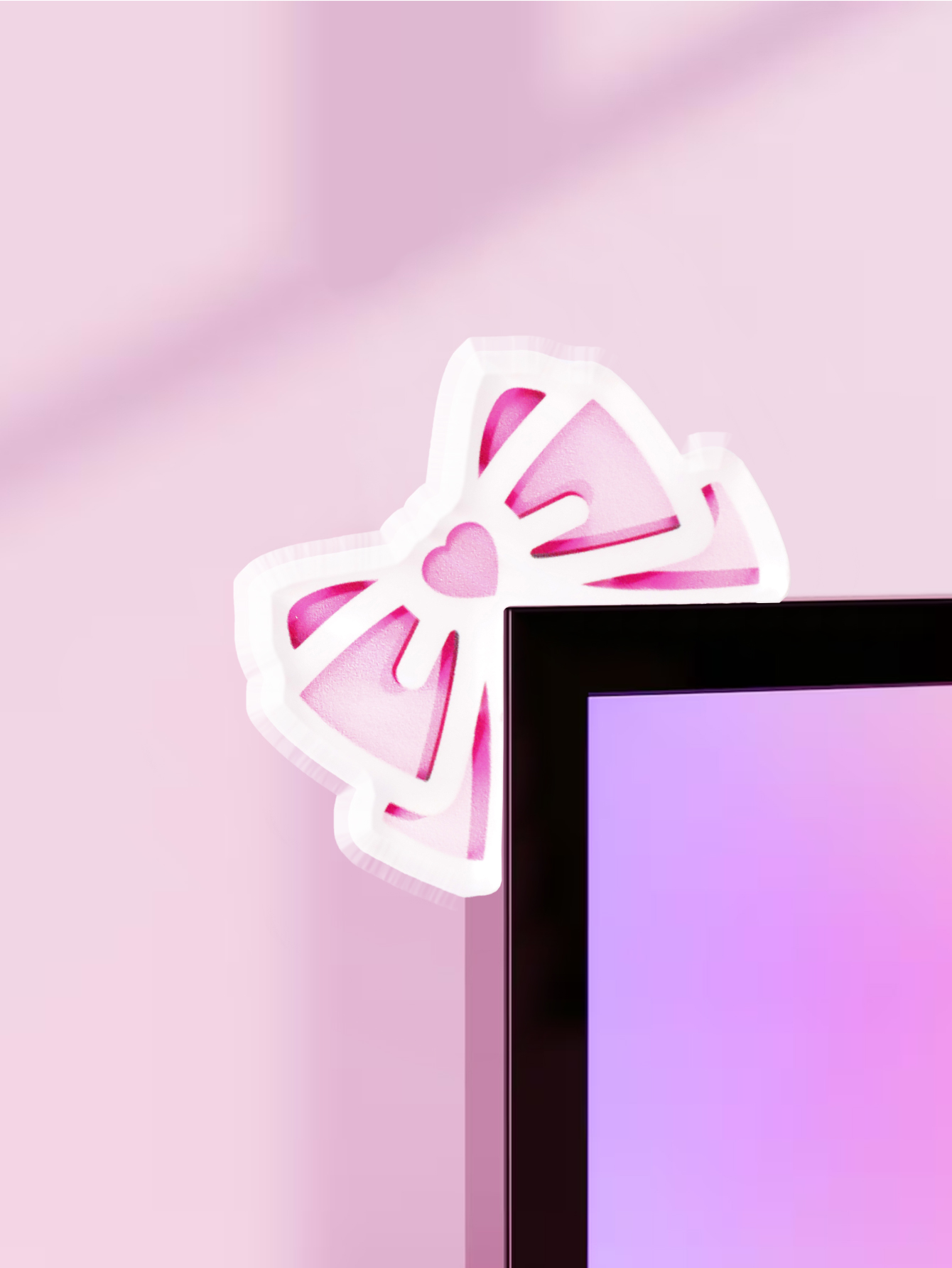Kawaii Bow Monitor Decor Розов – обзор и цена Pc Gaming Pink